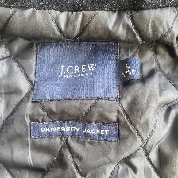 J Crew Mens Wool Black University Jacket Size Large - Picture 5 of 6